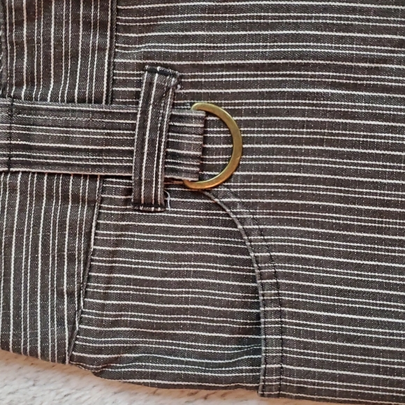 NEW DIRECTIONS Womens Brown/White 4-Pocket Lightweight Pants-Brass Trim-EUC-Sz 6 - Picture 3 of 16